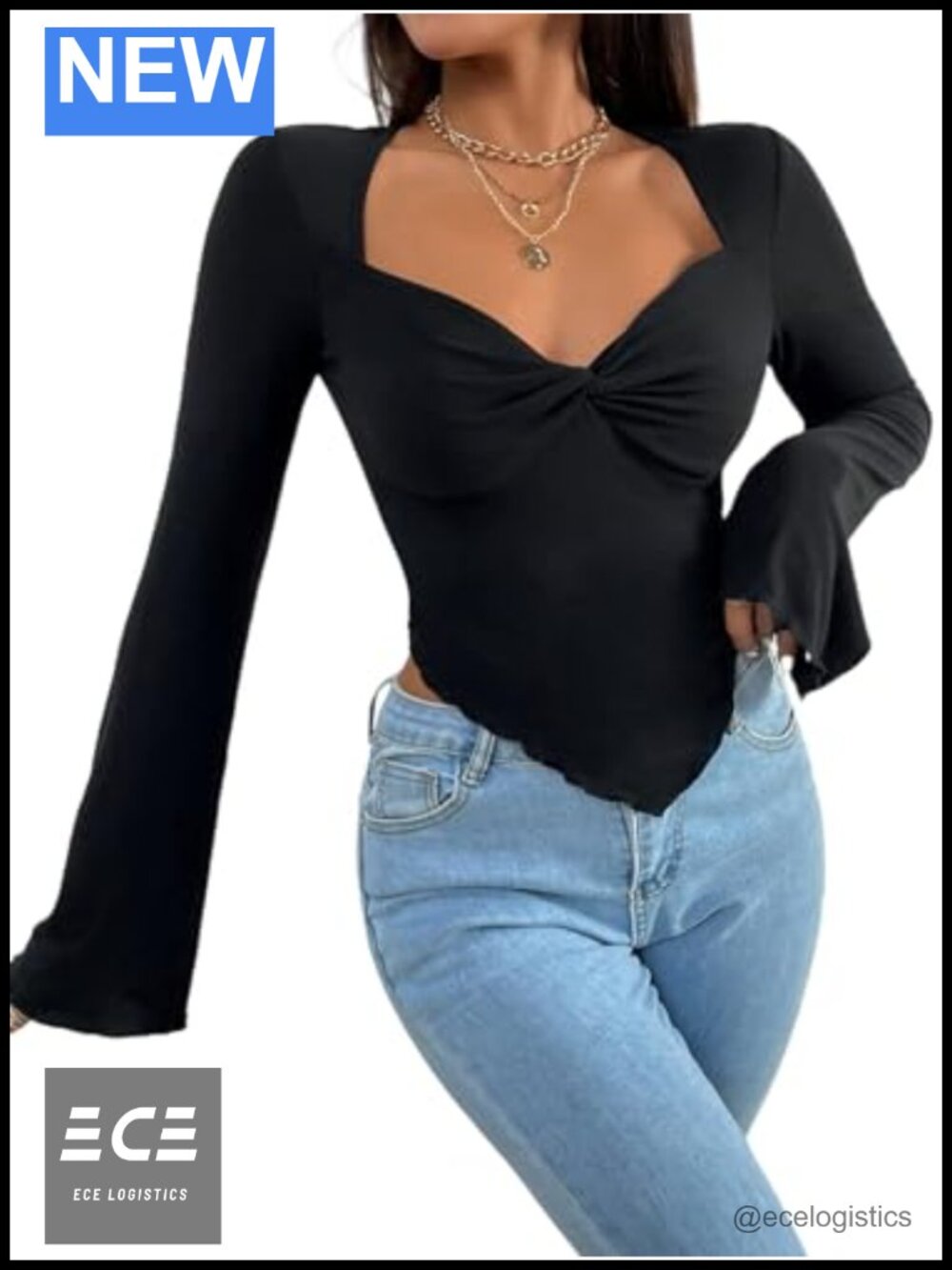 Avanova Women Long Sleeve Asymmetrical Hem Crop Top Twist Front Hanky Hem Going